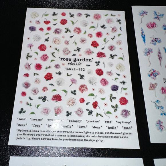 Cute and Fun! Nail Art Design Sticker Sheets - Flowers, Blue, Pink - Picture 5 of 5